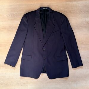 Vintage Valentino Uomo Dark Navy Wool Blazer Made in Italy XL Preppy Ivy Archive